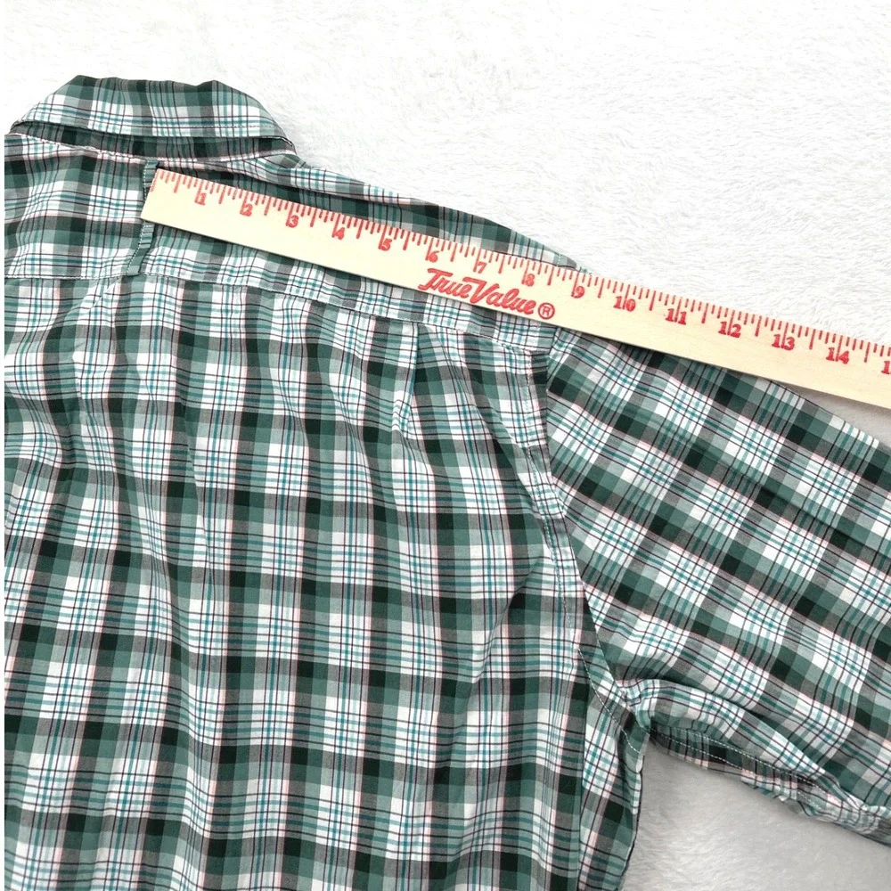 Banana Republic Mens Camden Fit Shirt M Green‎ Plaid Custom 078 Wash Button Down